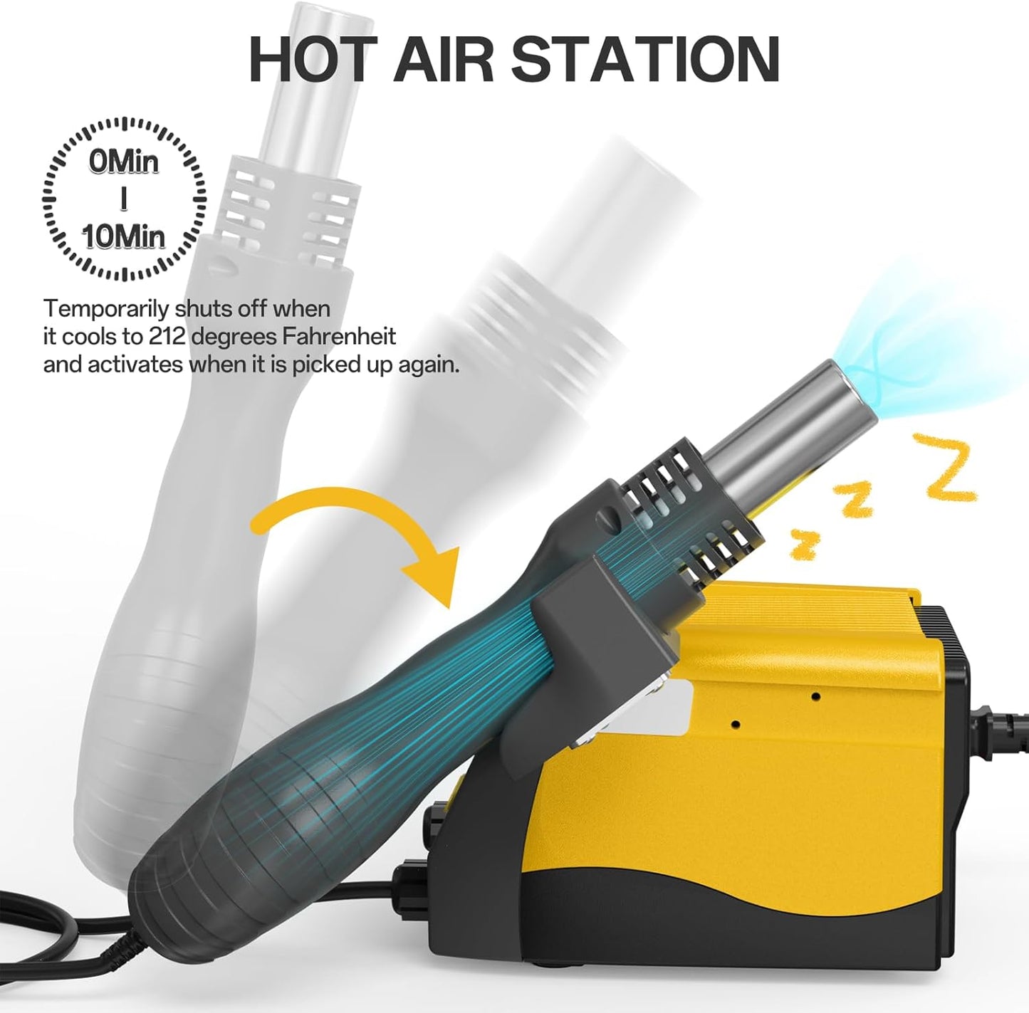 BK882 Soldering Station 2-IN-1 Hot Air Rework Station with Large LCD Display,650W Hign Power Solder Stations, °F /°C Cool/Hot Air Conversion, Digital Temperature Calibration, Auto Sleep