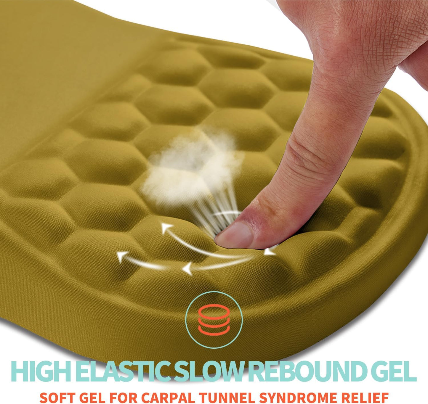 Ergonomic Mouse Pad Wrist Support with Memory Foam Massage Bulge, Carpal Tunnel Pain Relief Mousepad Wrist Rest for Mouse(12x8 inch, Turquoise)