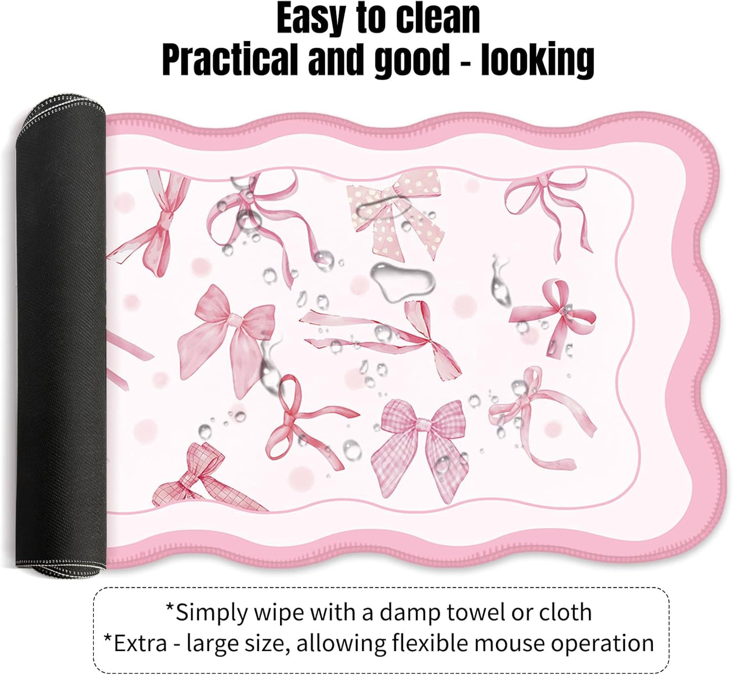 Galdas Gaming Mouse Pad XXL XL Large Long Extended Big Mousepad Non-Slip Rubber Keyboard Mouse Pad with Stitched Edges for Laptop Home Office (35.48x15.75x0.08 Inch)