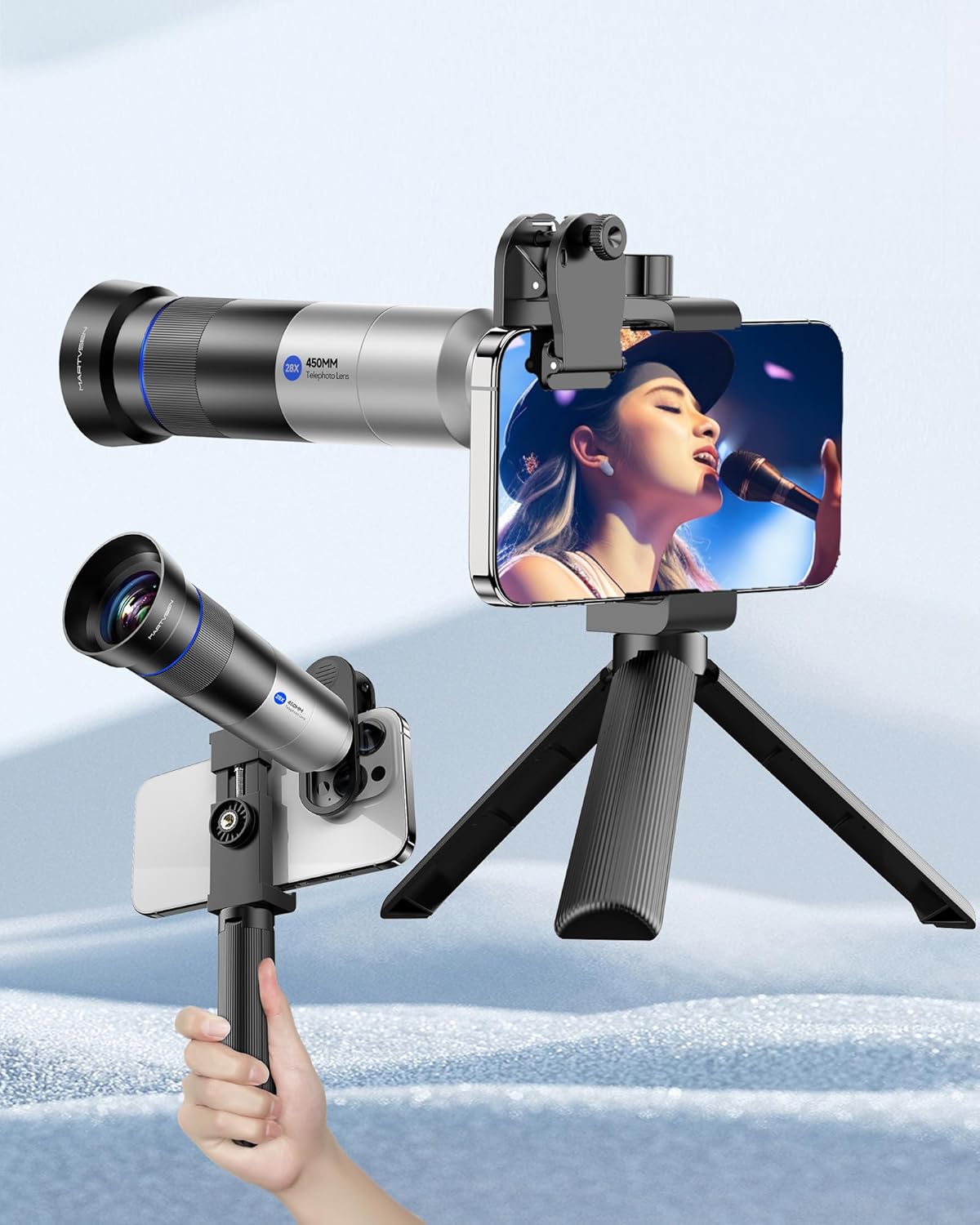 Phone Camera 28X HD Telephoto Lens, Night Filming Artifact, Long Distance/Portraits/Macro Photography, for Most iPhone 16 15 14 13 12 11 Samsung Smartphone