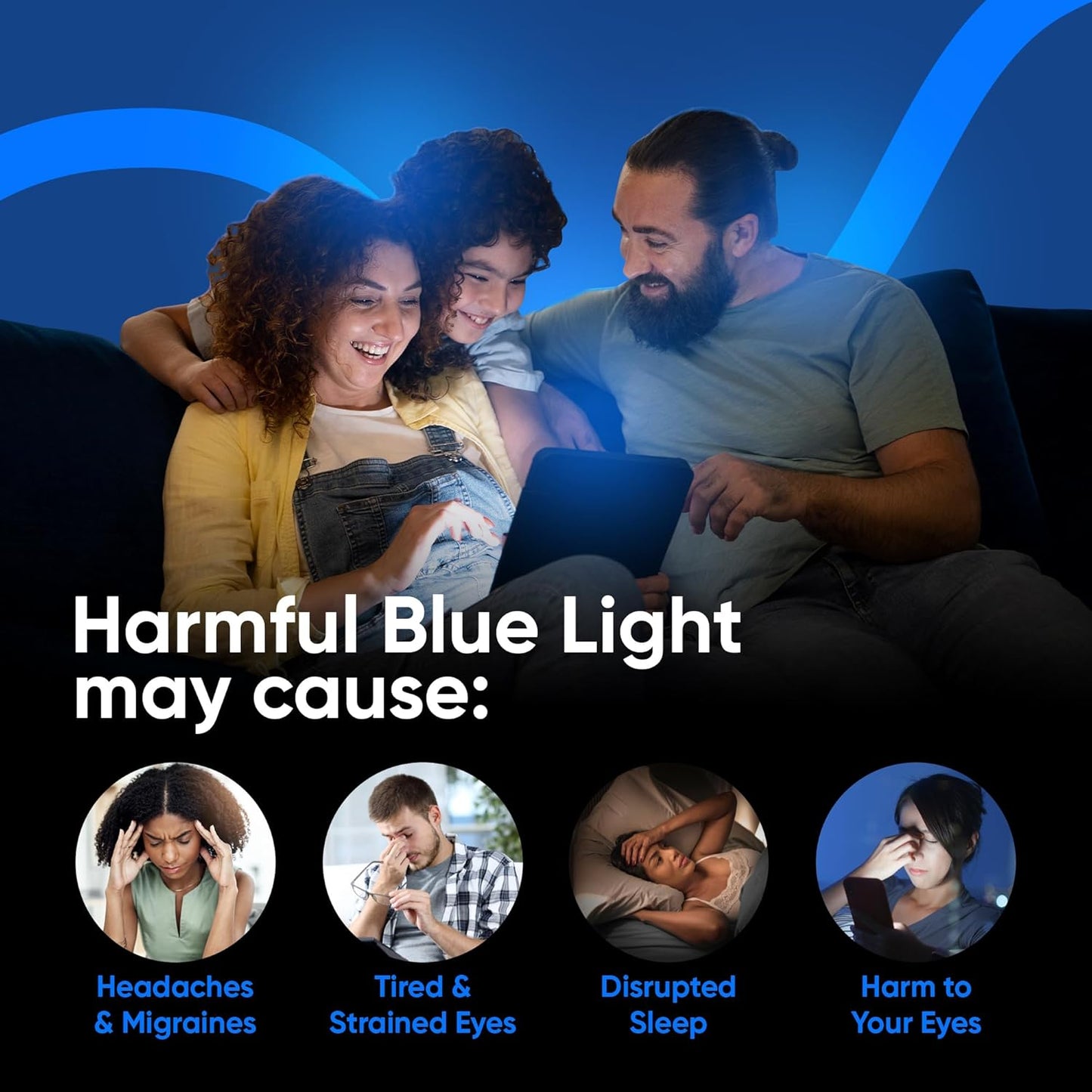 Ocushield Anti Blue Light Tempered Glass Screen Protector for iPhone SE - Protect Your Eyes Reduce Migraines & Improve Sleep