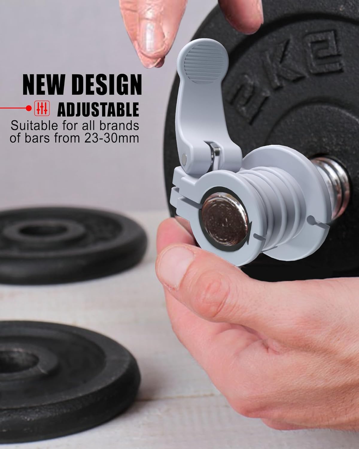 Pro Barbell Clips 1 inch Barbell Clamps 0.9-1.18inch Quick Release Weight Clips for Bars Multi-Size Adjustable Olympic Barbell Clamps