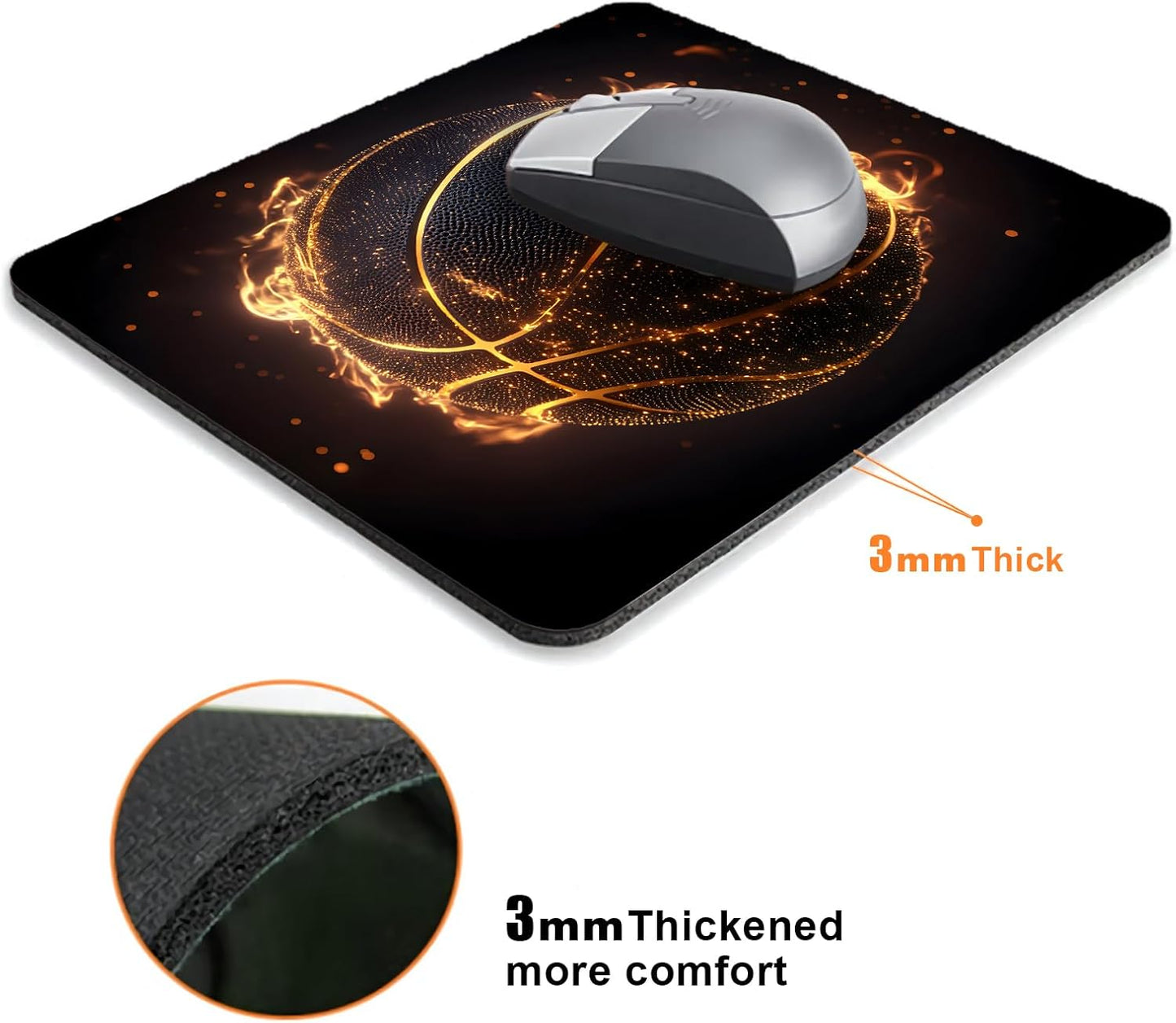 Blue Glitter Butterfly Mouse Pads for Desk, Portable Wireless Computer Mouse pad Small Design with Women, Non-Slip Rubber Base Laptop Mousepad 9.5" x 7.9" Smooth Surface for Office & Travel