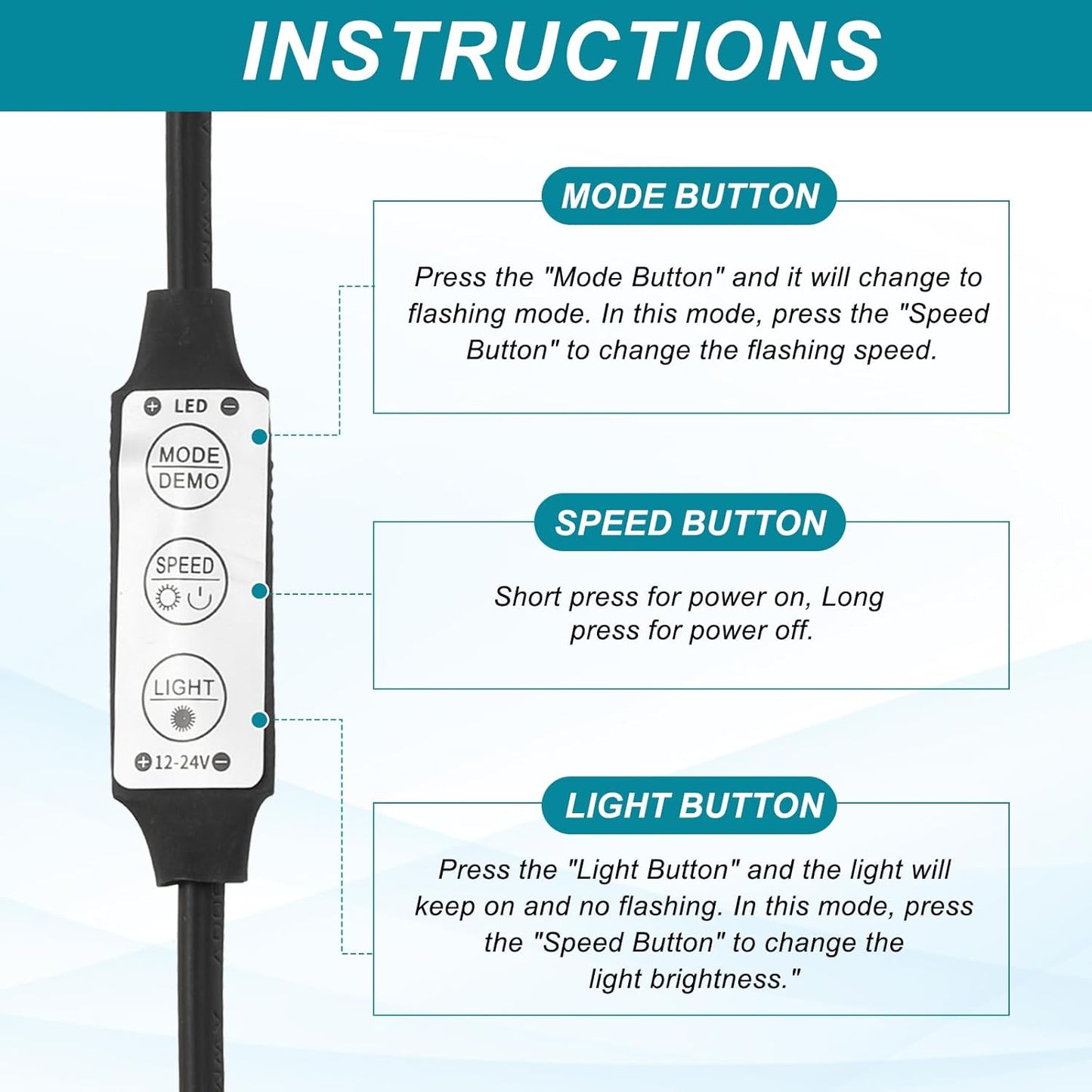 MECCANIXITY LED Strip Dimmer, 12V to 24V 6A Mini Brightness Adjustable Controller Lamp Switch with DC Plugs for Single Color Strips, Black Pack of 4