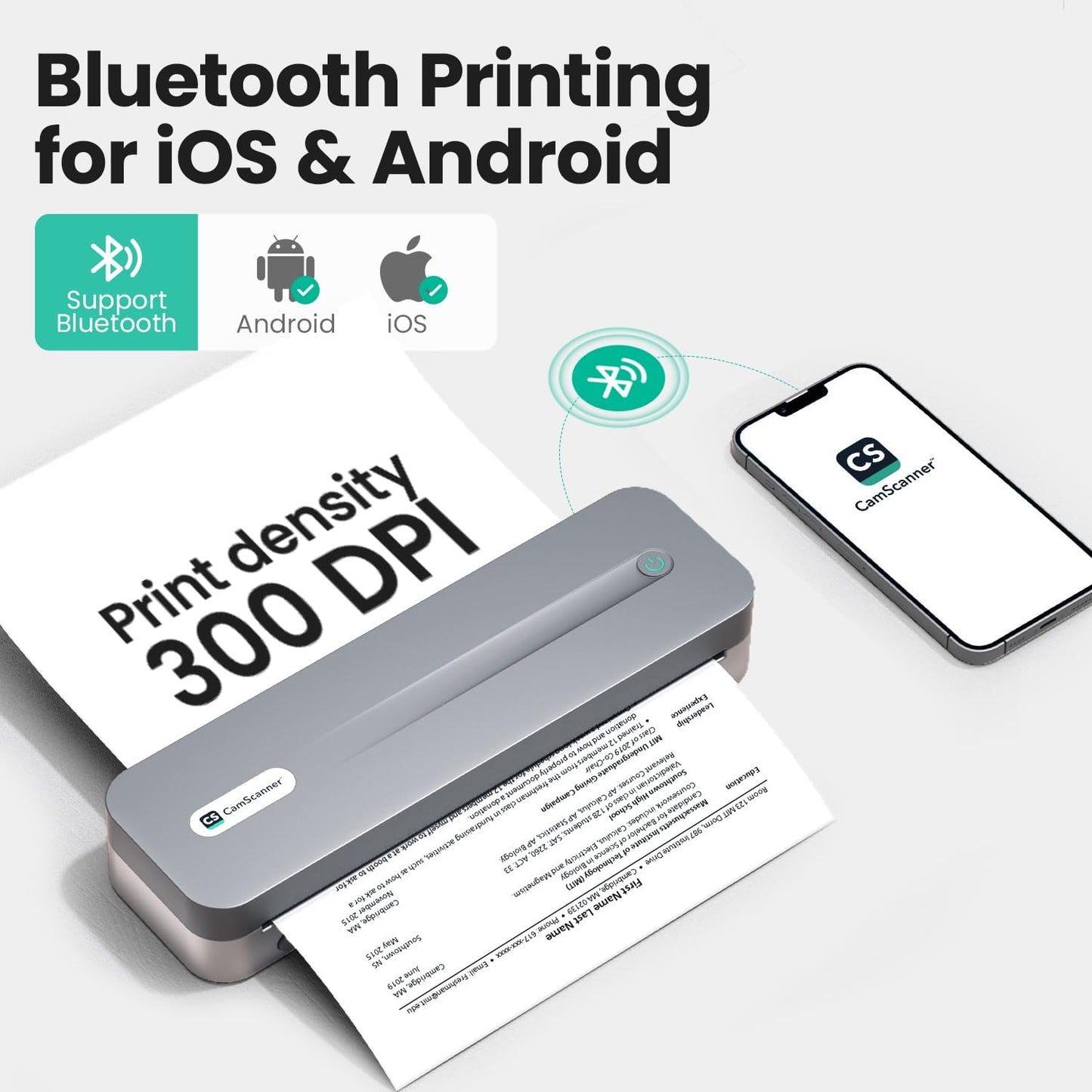 P1 Pro Thermal Printer, Large Format Portable Bluetooth Inkless Printer with 1 Roll Paper 8.5x11 Inch, Compatible with iPhone ＆ Computer,Home Office Essentials