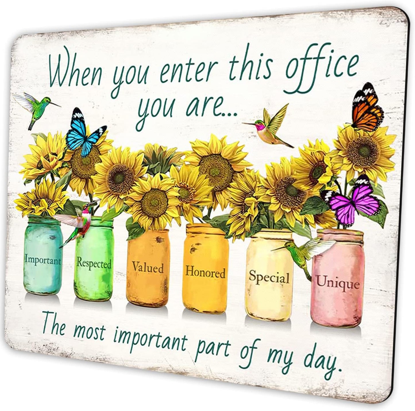 Sunflower and Butterfly Mouse pad Personalized Inspirational Designs Computer Mousepad Office Decoration Accessories Gift Non-Slip Rubber Mouse Pads for Laptop