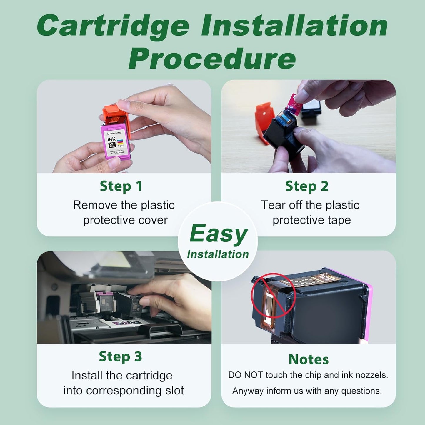 MYTONER 63XL Color Ink Cartridges Replacement for HP Ink 63 63XL Ink Cartridge Combo Pack for HP OfficeJet 3830 4650 4652 4655 5255 5258 Envy 4520 4512 DeskJet 3630 3632 Printer Ink Cartridges