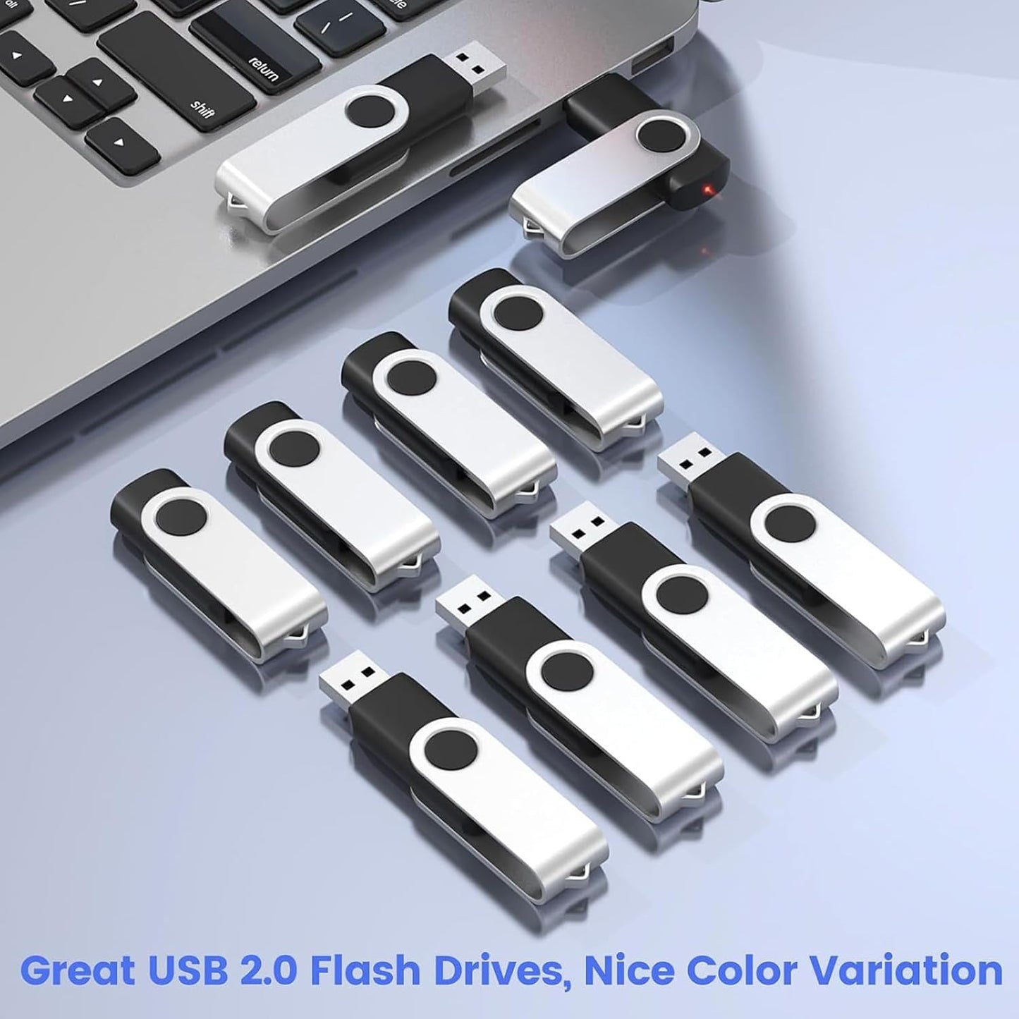 (Not 128GB) ABLAZE 128MB USB Flash Drive 100 Pack, USB 2.0 Thumb Drives Bulk Memory Sticks Pendrives 100PCS (Black)