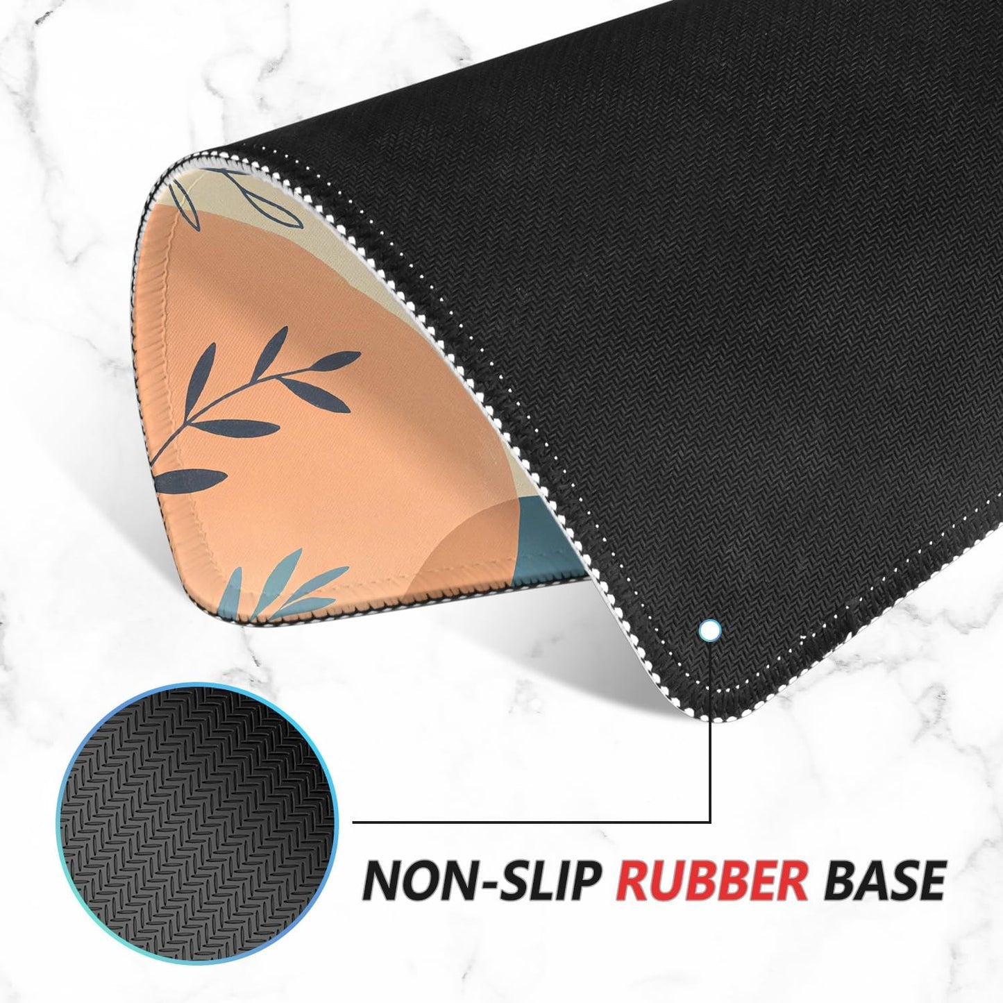 ITNRSIIET Mouse Pad Non-Slip Rubber Base Smooth Surface Stitched Edges Waterproof Durable Compatible with All Mice for Office & Gaming, Desk Accessory, 10.2x8.3x0.12 inch, VividFoliage