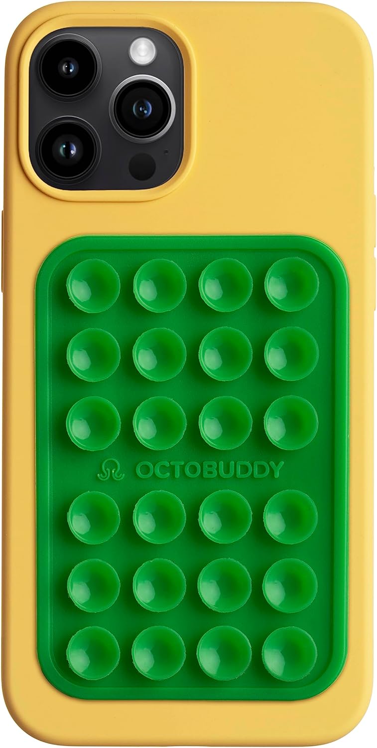 Classic MAX - Silicone Suction Phone Case Adhesive Mount - Hands-Free, Strong Grip Holder for Selfies and Videos - iPhone and Android Compatible - 2.6″ x 3.9″, Spade Green