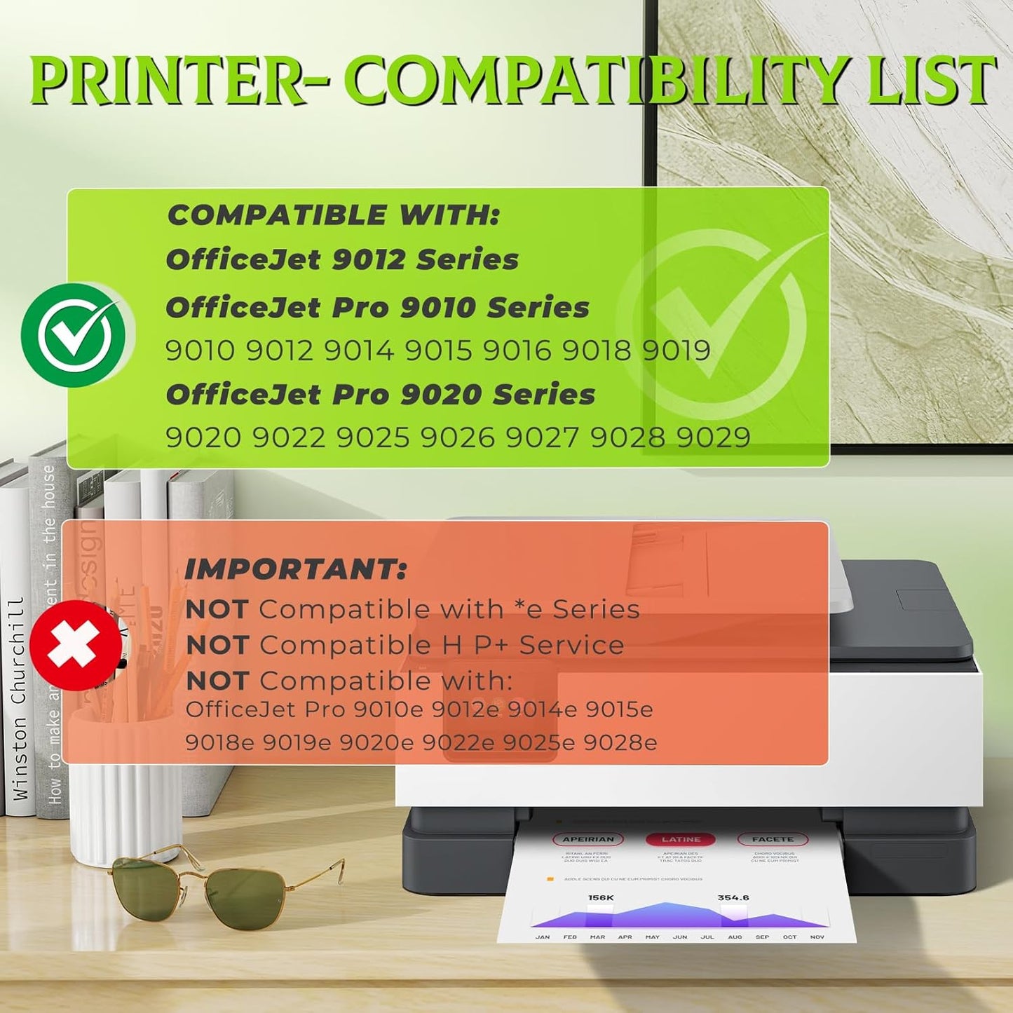 Ink 962XL Color Combo Pack OfficeJet Pro 9010 9015 9020 9018 Compatible with HP Printer Ink 962 XL Color Combo Pack HP962XL/962 HP962XL HP962 for OfficeJet Pro 9015 9010 9020 9018 9025 9012 9022 (CMY)
