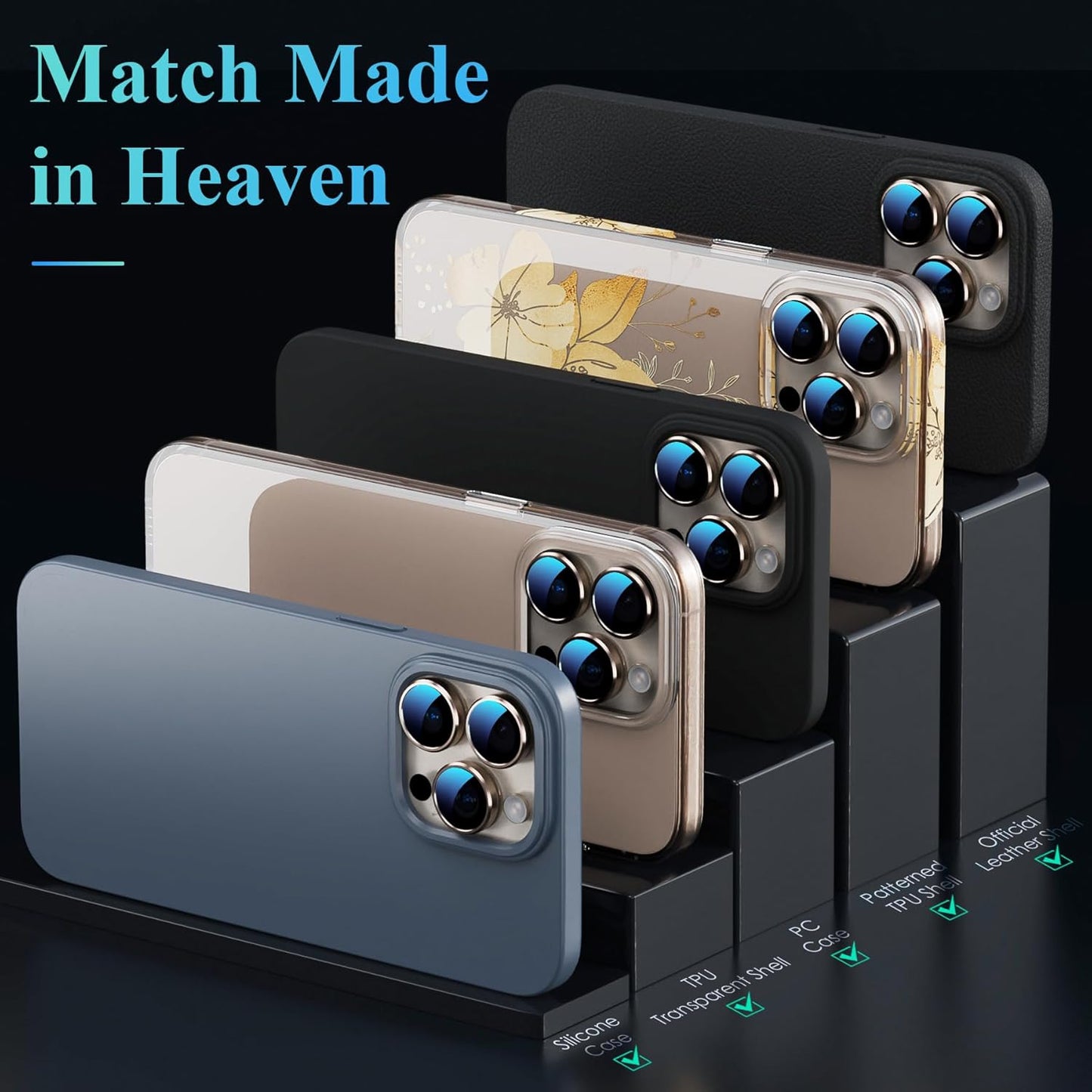 YWXTW Camera Lens Protector for iPhone 16 Pro/iPhone 16 Pro Max, [1 Step Installation Tray] Tempered Glass Screen Protector Metal Individual Camera Cover Accessories (Desert Titanium-2Pack)