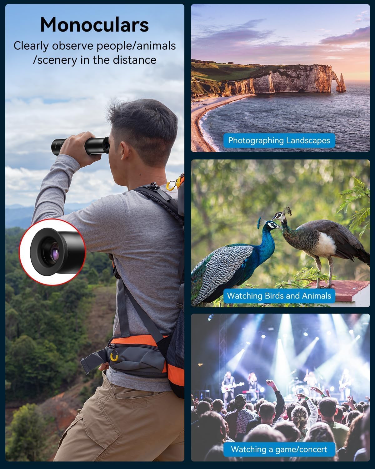 MIAO LAB 30X Telephoto Lens, High Power HD Telephoto Phone Lens with Adjustable Tripod and Universal Phone Clip, Phone Lens Attachment for Android & iPhone