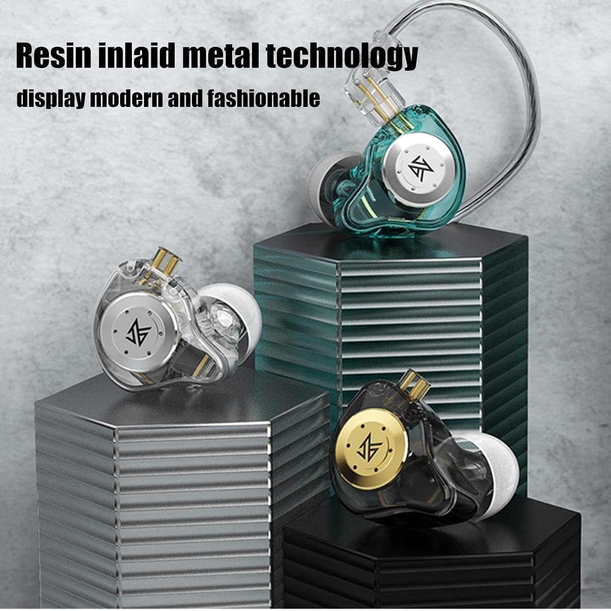 keephifi KZ EDX Pro in Ear Monitor with Mic Wired Headphones HiFi Stereo Stage Wired Earphone Dual DD IEM Earphones Earbuds with Detachable Cable for Musicians Audiophiles (Black, with Mic)