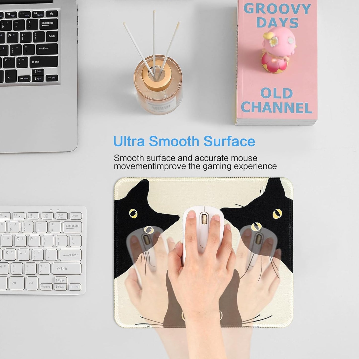 Funny Mouse pad Square Cute Mouse Mat for Wireless Mouse Small Office Computer Mousepad for Desk Mat Laptop with Non-Slip Rubber Base (3 Pack)