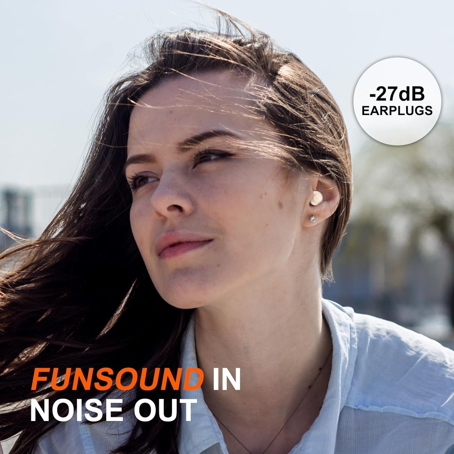 Ear Plugs for Sleeping Noise Reduction Reuseable, Concerts, Focus, Travel, Work, High Fidelity – 7 Pairs Eartips – Flexible Soft – Touch – NRR of 24 and 27 dB Noise Cancelling (Skin)