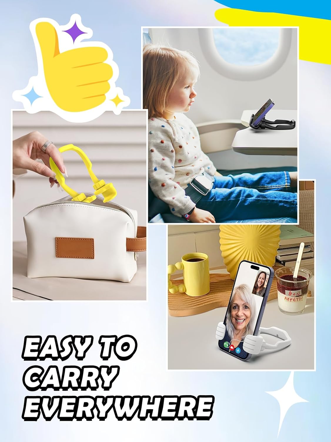 Christmas Stocking Stuffers for Men Women: Teens Girls Boys Gifts for Kids Thumbs Up Lazy Cell Phone Stand Holder for Desk Funny Gift for Dad Mom Wife Husband Adults Teenage Cool Gadget Trendy Stuff