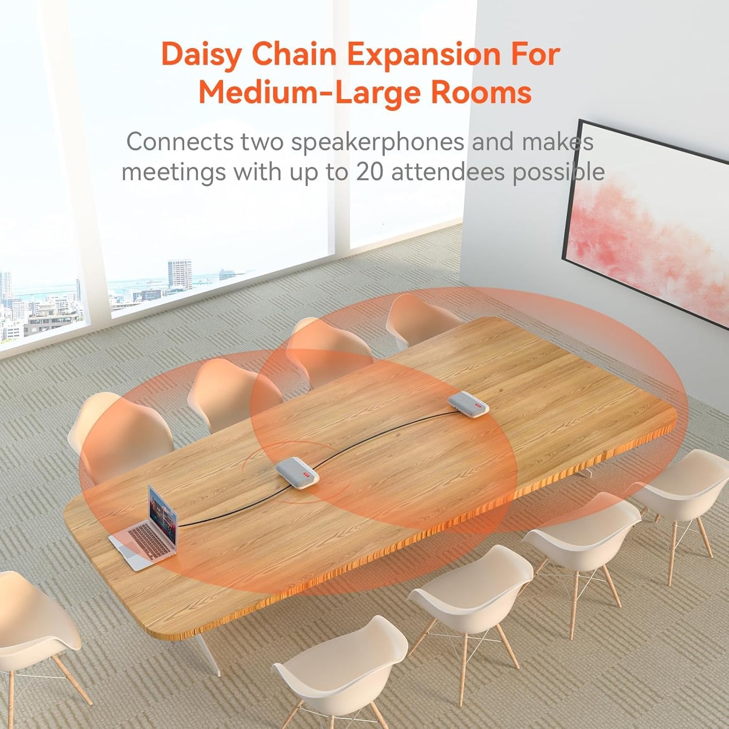 NUROUM A15 Bluetooth Conference Speaker and Microphone, 360° Voice Pick up & Noise Canceling Computer Speakerphone with 4 MEMS Mics, Daisy Chain, w/Dongle, USB Plug & Play