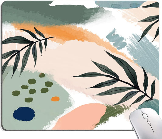 Mouse Pad, Premium-Textured Mouse Mat, Non-Slip Rubber Base Mousepad for Laptop, Computer & PC,9.5×7.9 in,Abstract Morandi Plants