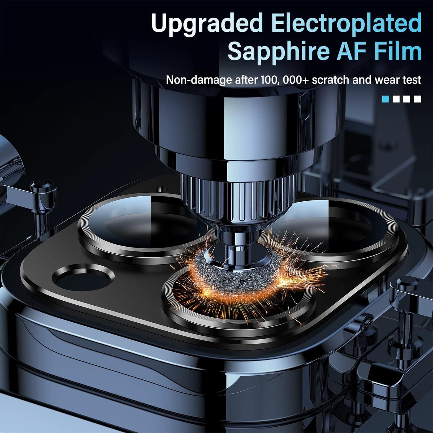 Uyiton for iPhone 12 Pro Max Camera Lens Protector, [Drop Protection][Strong Adsorption] 9H Tempered Glass Camera Cover Screen Metal Ring Case Friendly Scratch Resistant Easy to Install - Black