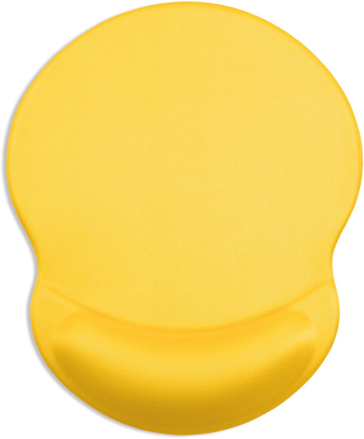 ITNRSIIET Ergonomic Mouse Pad with Gel Wrist Support Small Wrist Rest Smooth Surface Non-Slip PU Base Comfortable Office Supplies Pain Relief, 8.7 x 7.2 inches, Apricot Yellow