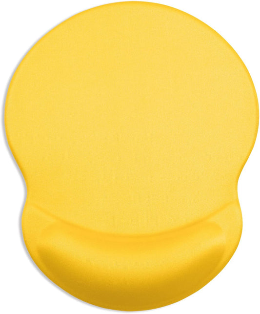 ITNRSIIET Ergonomic Mouse Pad with Gel Wrist Support Small Wrist Rest Smooth Surface Non-Slip PU Base Comfortable Office Supplies Pain Relief, 8.7 x 7.2 inches, Apricot Yellow