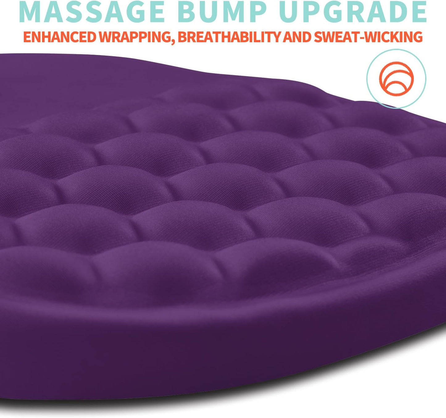 Ergonomic Mouse Pad Wrist Support with Memory Foam Massage Bulge, Carpal Tunnel Pain Relief Mousepad Wrist Rest for Mouse(12x8 inch, Deep Purple)