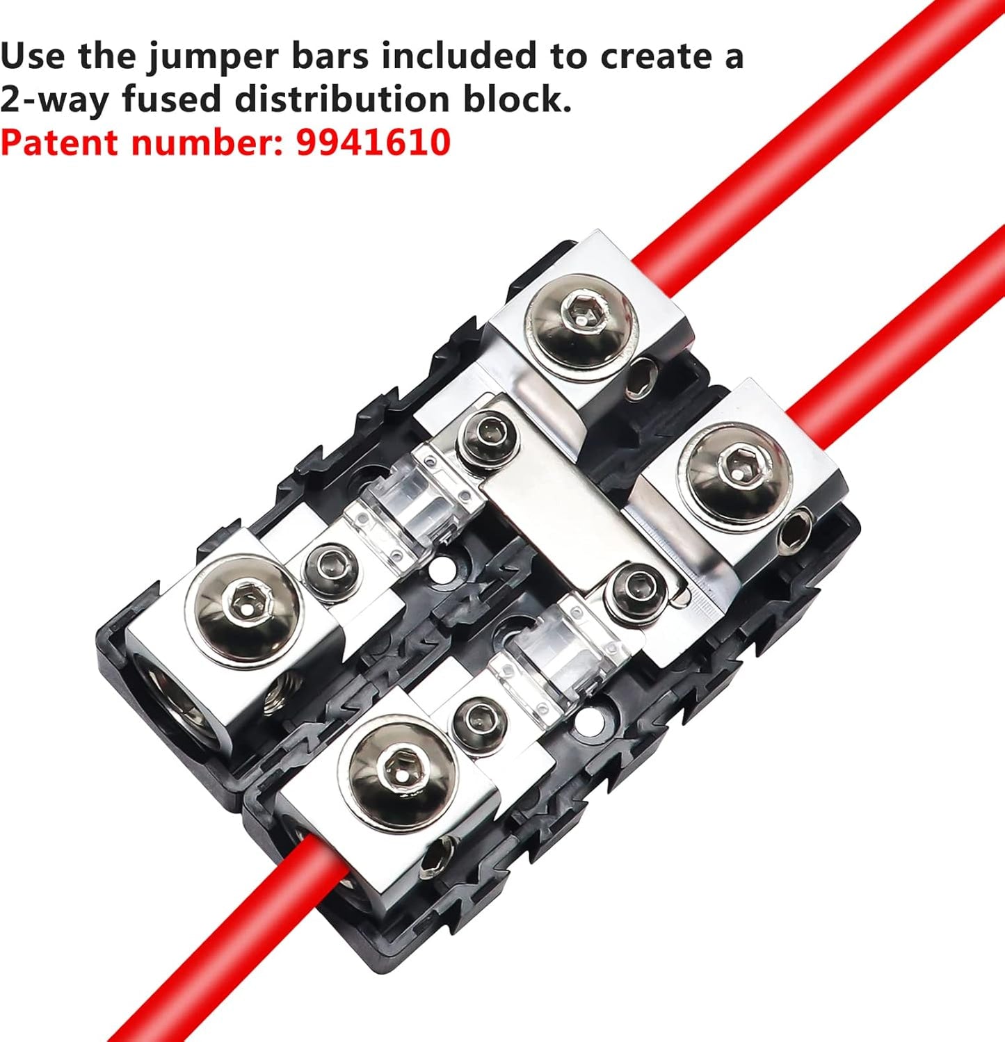 RECOIL MFHA-2 2 Packs Fuseholder 0/2/4 Gauge Modular Inline ANL & Mini-ANL Fuse Holders with Jumper Bars to Create Distribution Block Fuse and Negative Combo Blocks