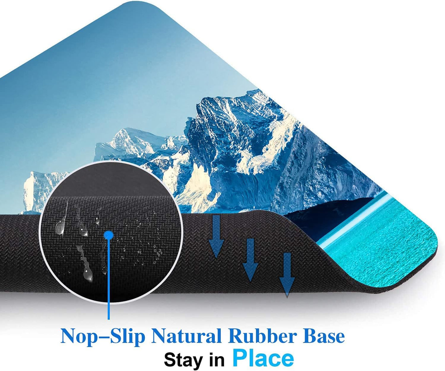 Snow Mountain Mouse Pad, Scenic Lake Mousepad for Design, Anti-Slip Rubber Base Wireless Mouse Pads for Laptop