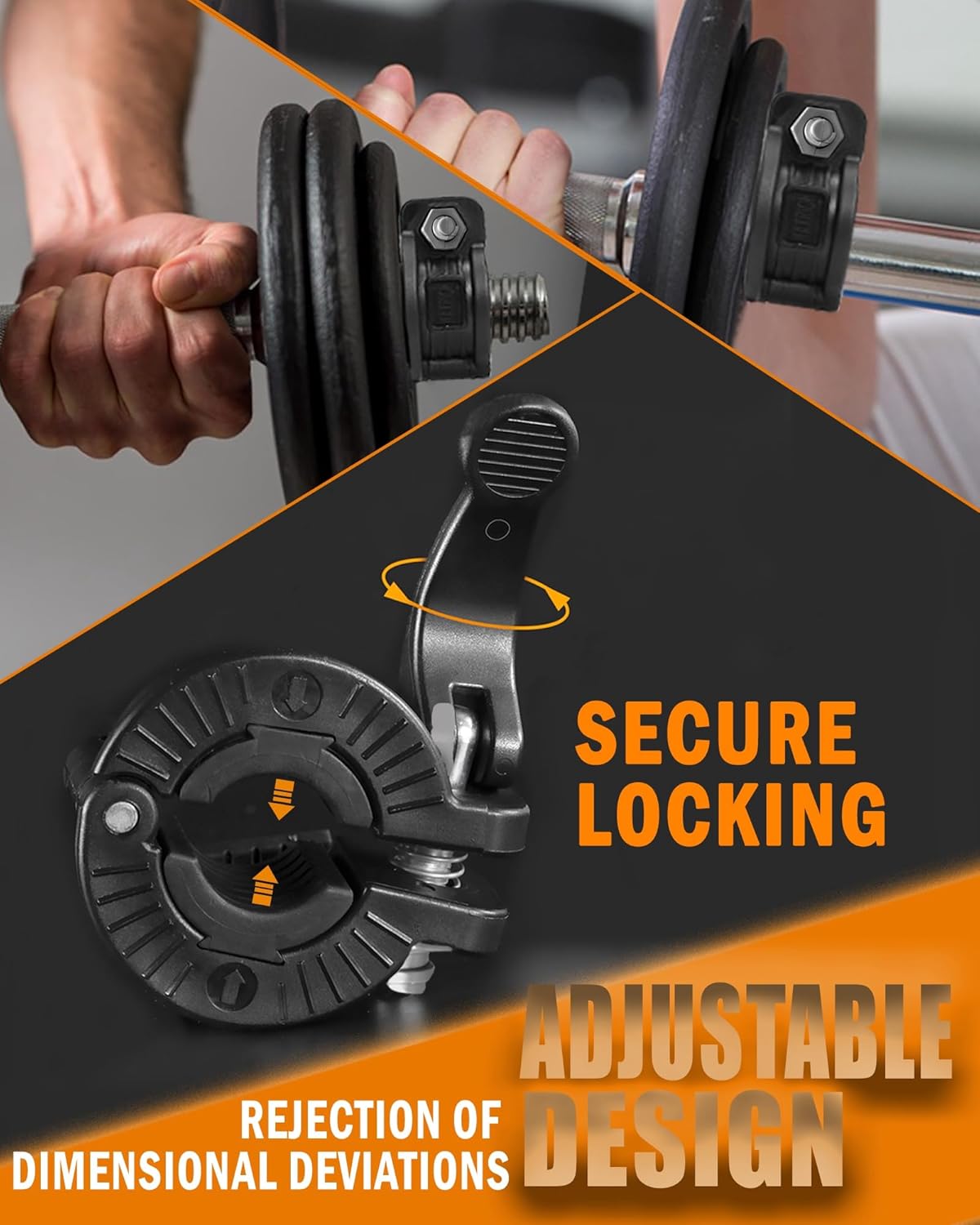 MAXRICH Barbell Clamp 1 inch Multiple Sizes & Adjustable Weight Clips for Quick Release Barbell Collars