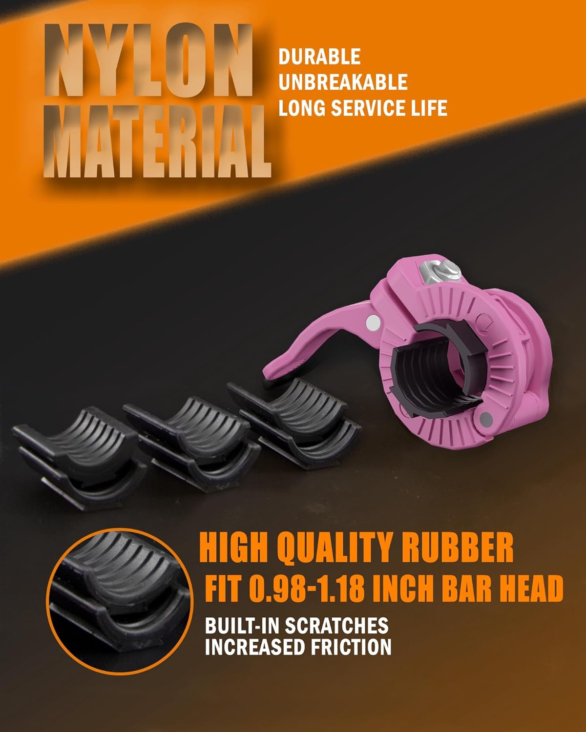 MAXRICH Barbell Clamp 1 inch Multiple Sizes & Adjustable Weight Clips for Quick Release Barbell Collars