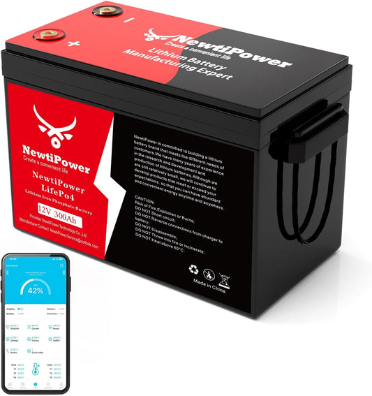 12V 300Ah Golf Cart Lithium LiFePO4 Battery with 200A BMS Grade A Cells Deep Cycle Rechargeable Battery,10000+ Cycles,Perfect for Golf Cart,Off Grid Applications (12.8V 300Ah-BLU)