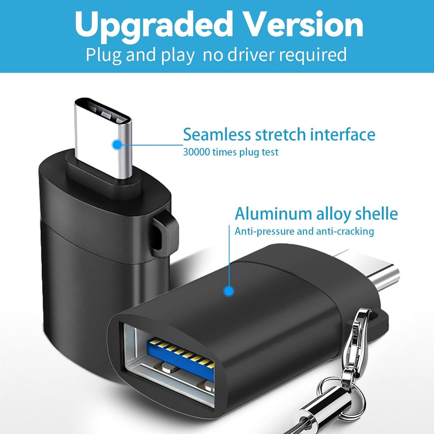 USB C to USB Adapter 4 Pack,USBC Male to USB A 3.0 Female OTG Adapter, Type C Thunderbolt 4 Converter OITYEUF for iPhone 15 Pro Max Plus,MacBook Pro Air2024,Samsung S24 S23 S22 S21 Galaxy,iPad (Black)