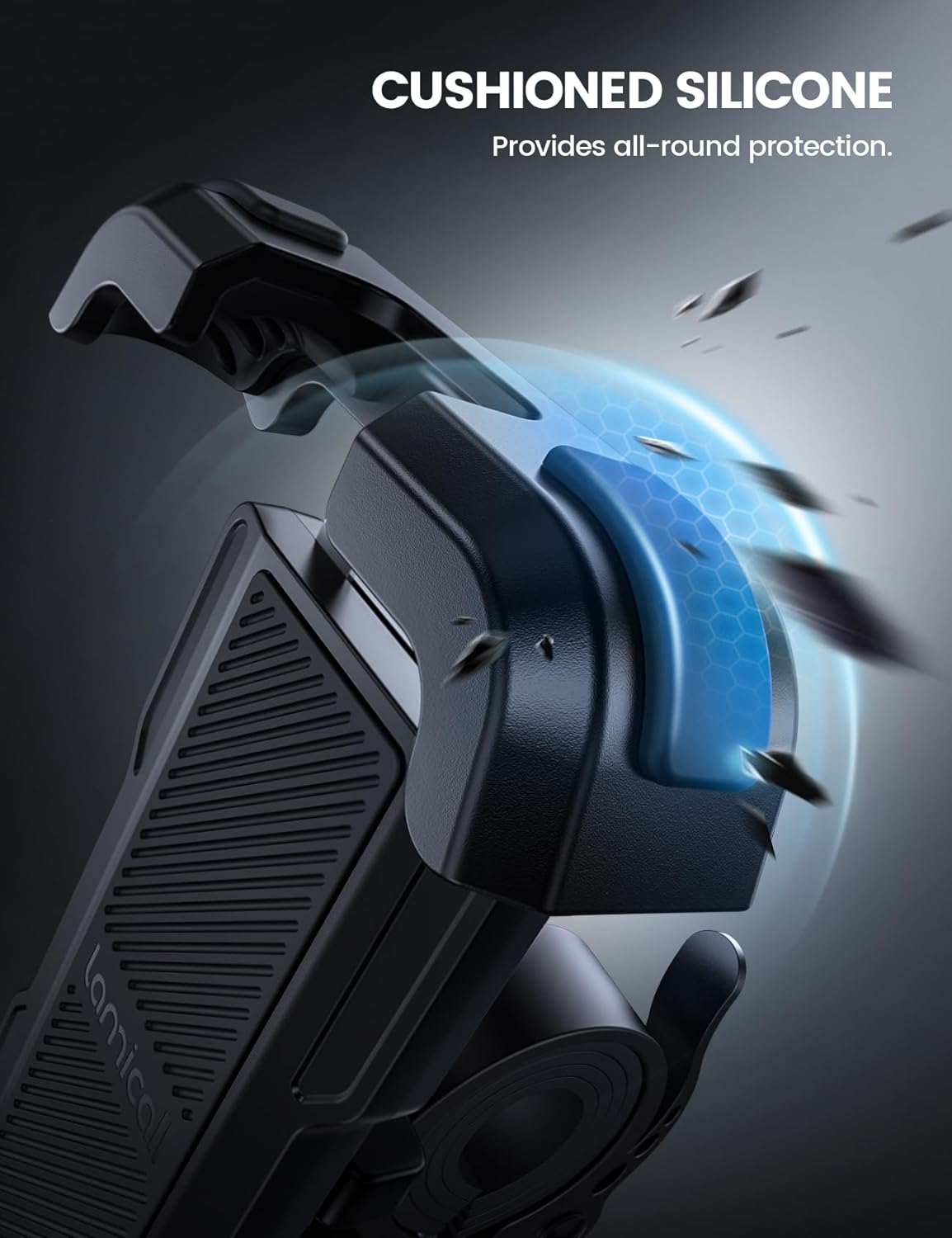 Lamicall Bike Phone Mount Holder - Motorcycle Phone Mount, Adjustable Cell Phone Holder, Bicycle Scooter Handlebar Cradle Clip for iPhone 16 Pro Max/Plus, iPhone 15 Plus, iPhone 14 and 4.7-6.8" Phone