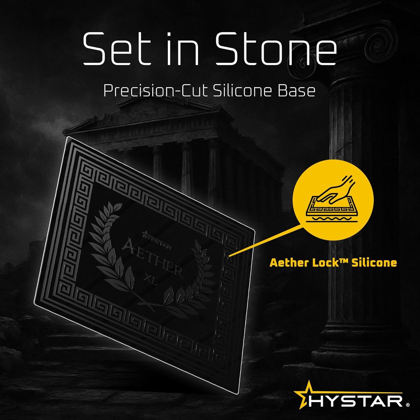 Hystar Aether Glass Gaming Mousepad | Micro-Etched Tempered Glass | Quiet, Ultra-Fast Glide | Full Anti-Slip Silicone Backing (White, X-Large)