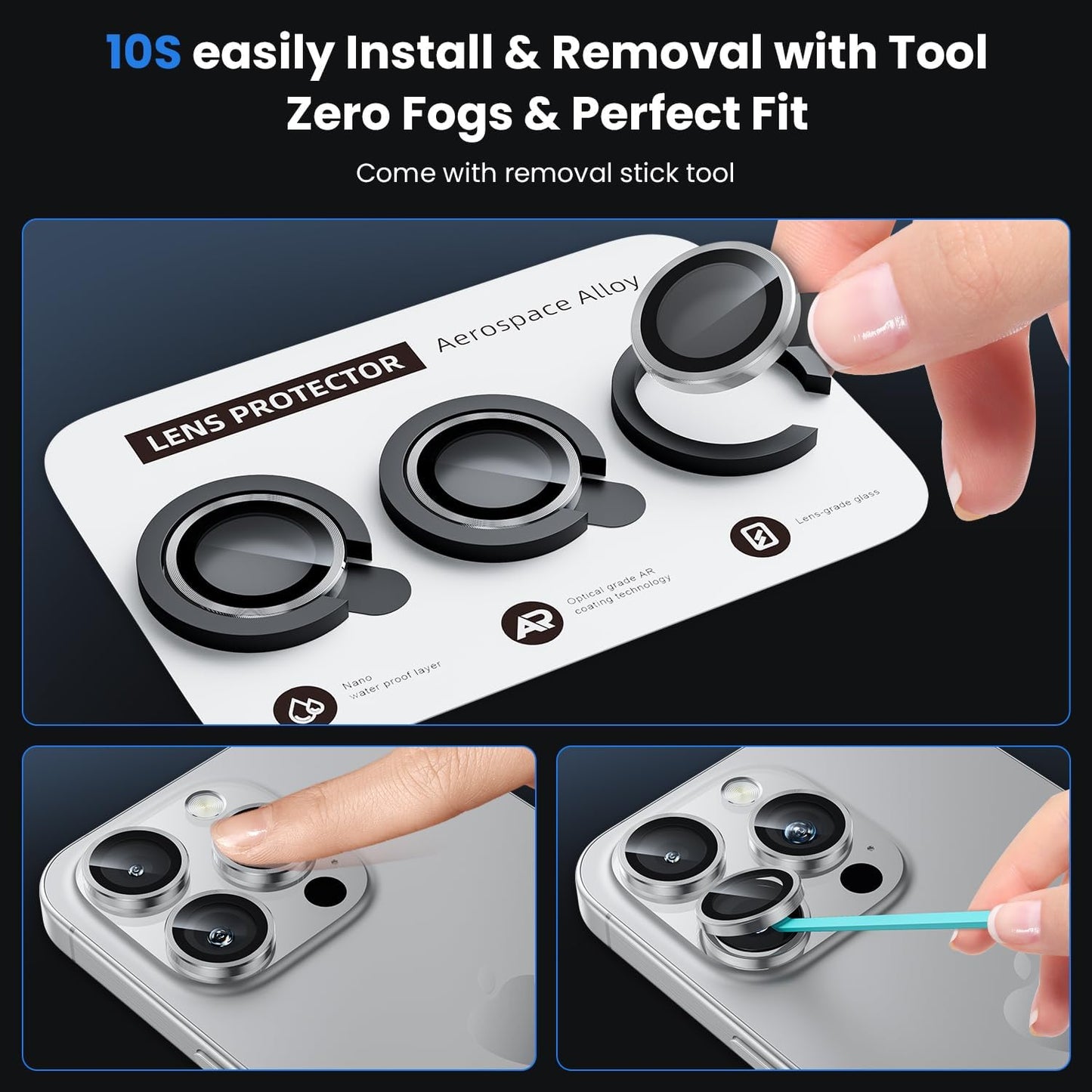 WSKEN for iPhone 16 Pro/iPhone 16 Pro Max Camera Lens Protector - [Original Shooting Model] Shatterproof Ultra HD Tempered Metal Glass Camera Screen Protector Cover Film Accessories