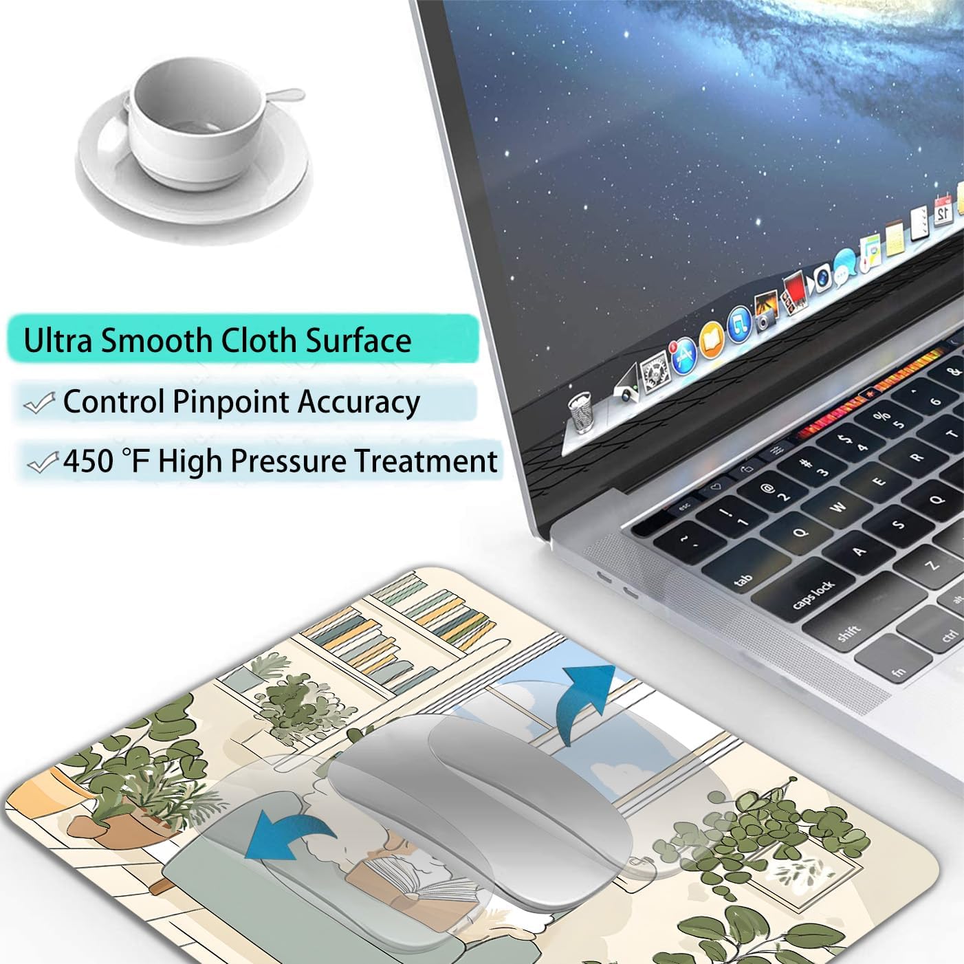 Cute Cartoon Anime Dog Custom Mouse Pad with Non-Slip Rubber, Small Square Design for Wireless Laptop & Computer Mouse Pads for Desk, 9.5 x 7.9 inch Smooth Surface for Gaming & Office