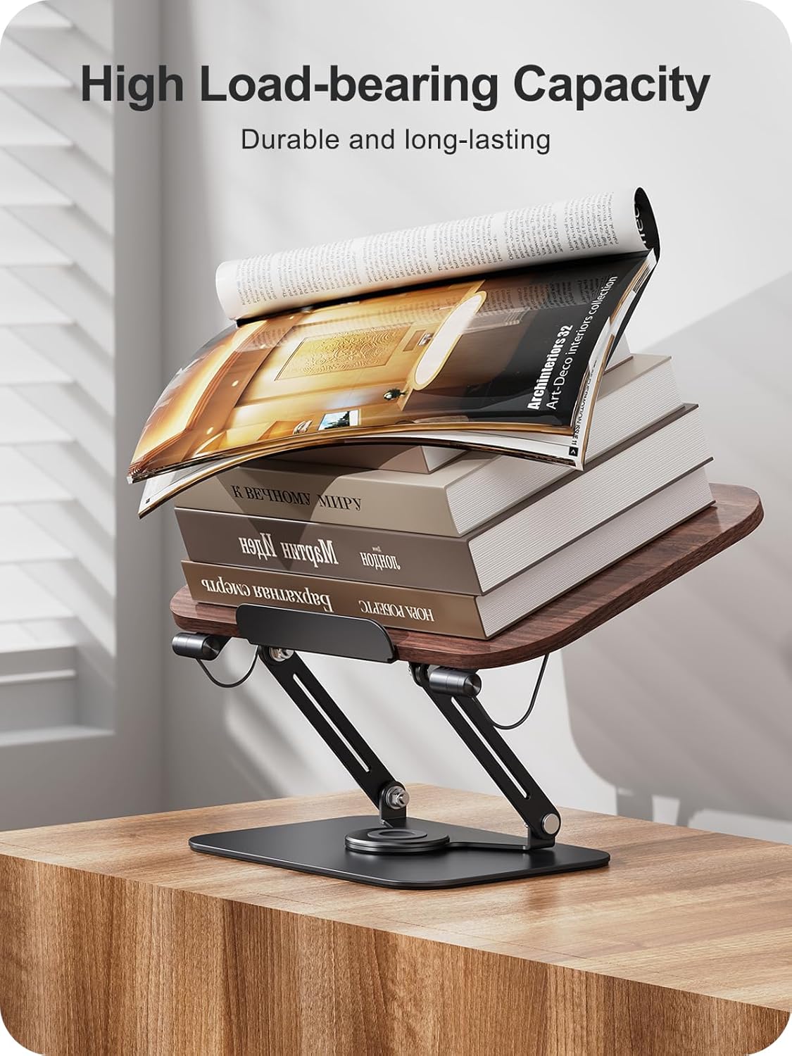 Book Stand for Reading, 360° Adjustable Book Holder, Foldable Book Holder Stand, Cookbook Stand, Textbook Stand, Bible Stand, Music Scores Stand, Laptop Stand, Tablet Stand
