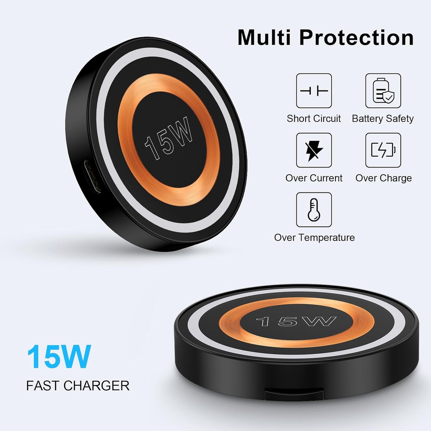 Magsafe Charger Samsung Wireless Charger Fast Charging Pad Magnetic Charger for Android Samsung S25 Ultra S25 Plus S25 S24 S23 S22 S21 S20 S10,Magnetic Charger Stand for iPhone 16 15 14 Pro Max Plus