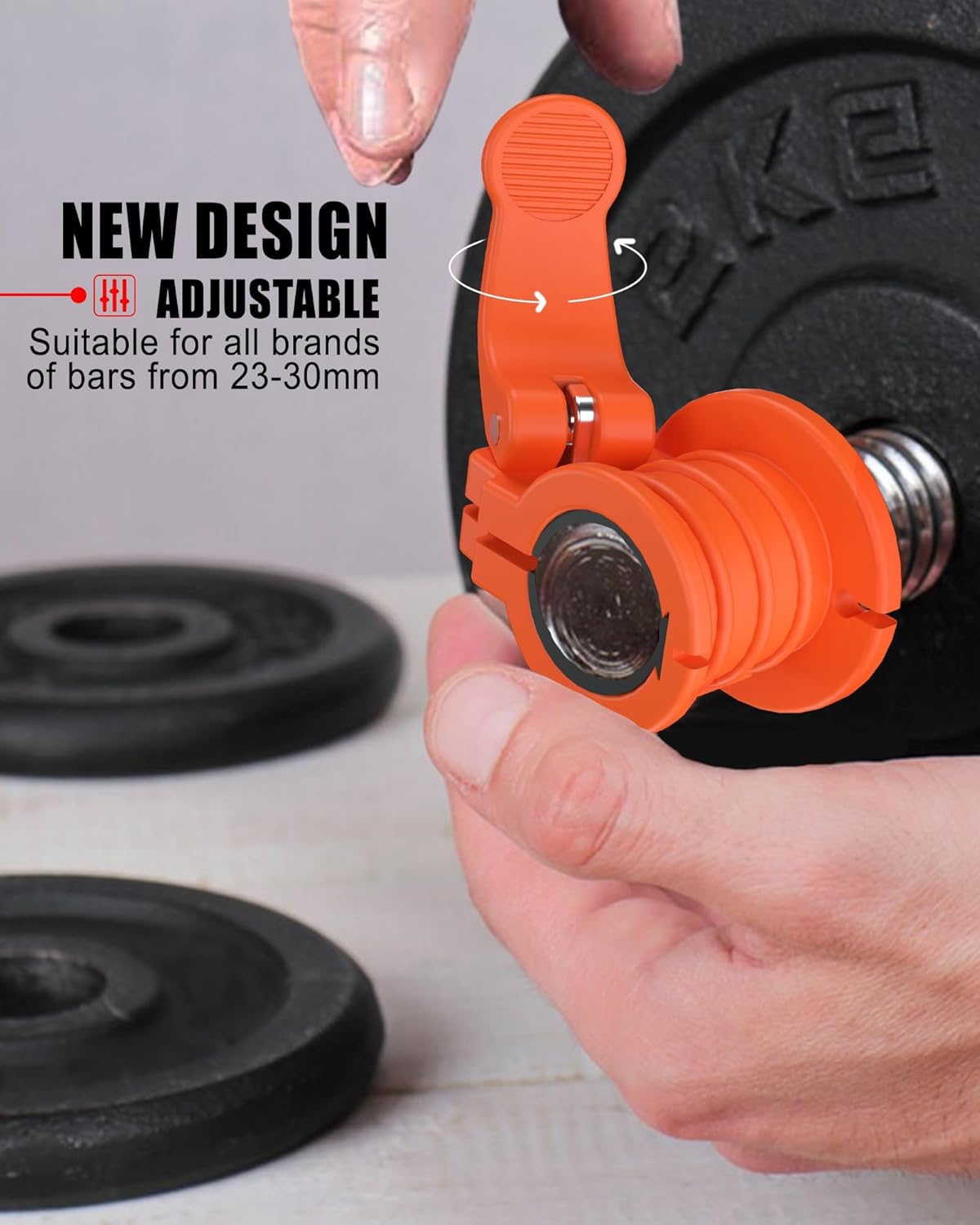 Pro Barbell Clips 1 inch Barbell Clamps 0.9-1.18inch Quick Release Weight Clips for Bars Multi-Size Adjustable Olympic Barbell Clamps