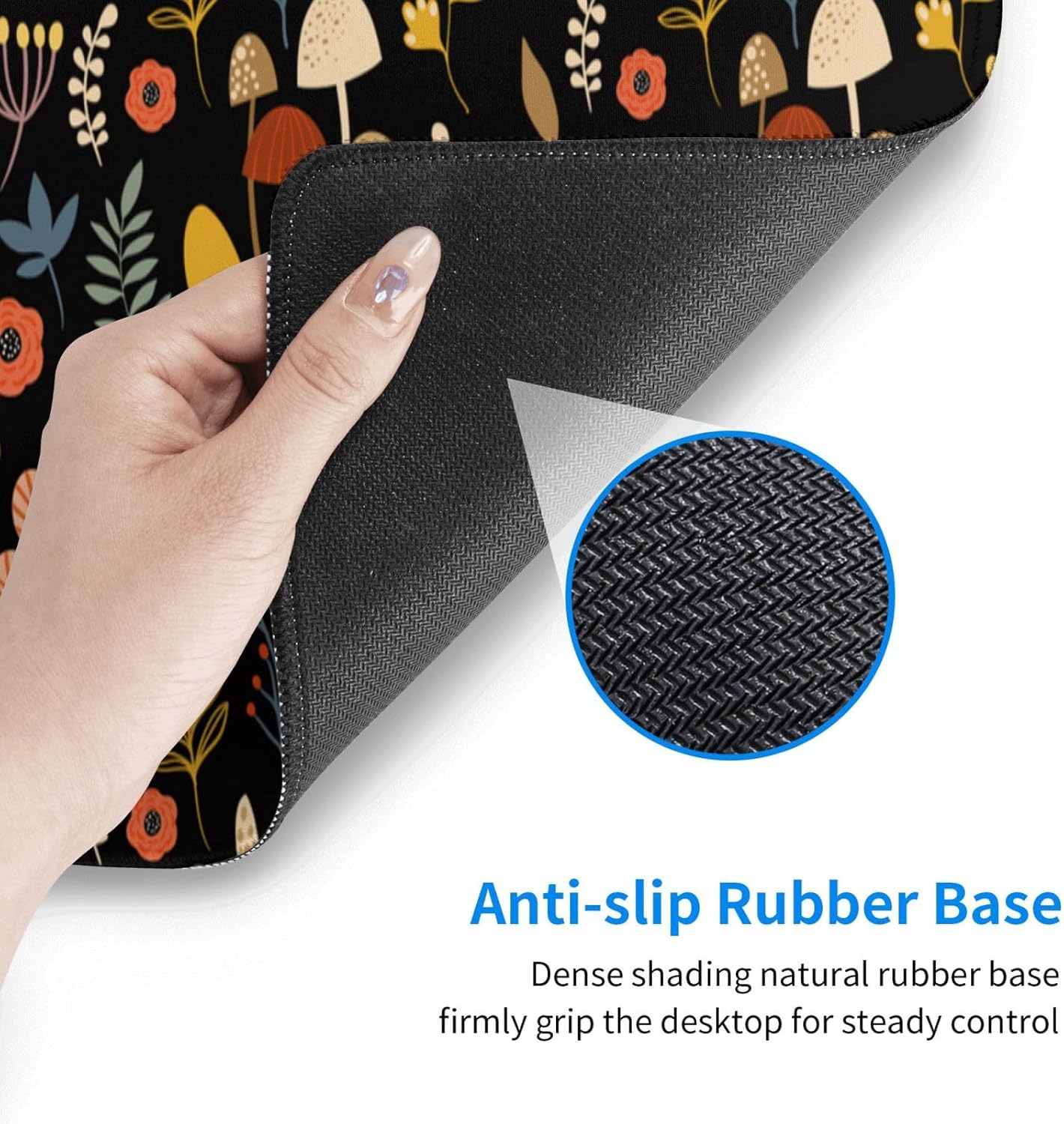 Gaming Mouse Pad Floral Desk Mat, Botanical Mouse Pad, Vintage Desk Mat, Wildflower Mouse Pads, Nature Desk Decor, Garden Desk Pad 31.5×11.8