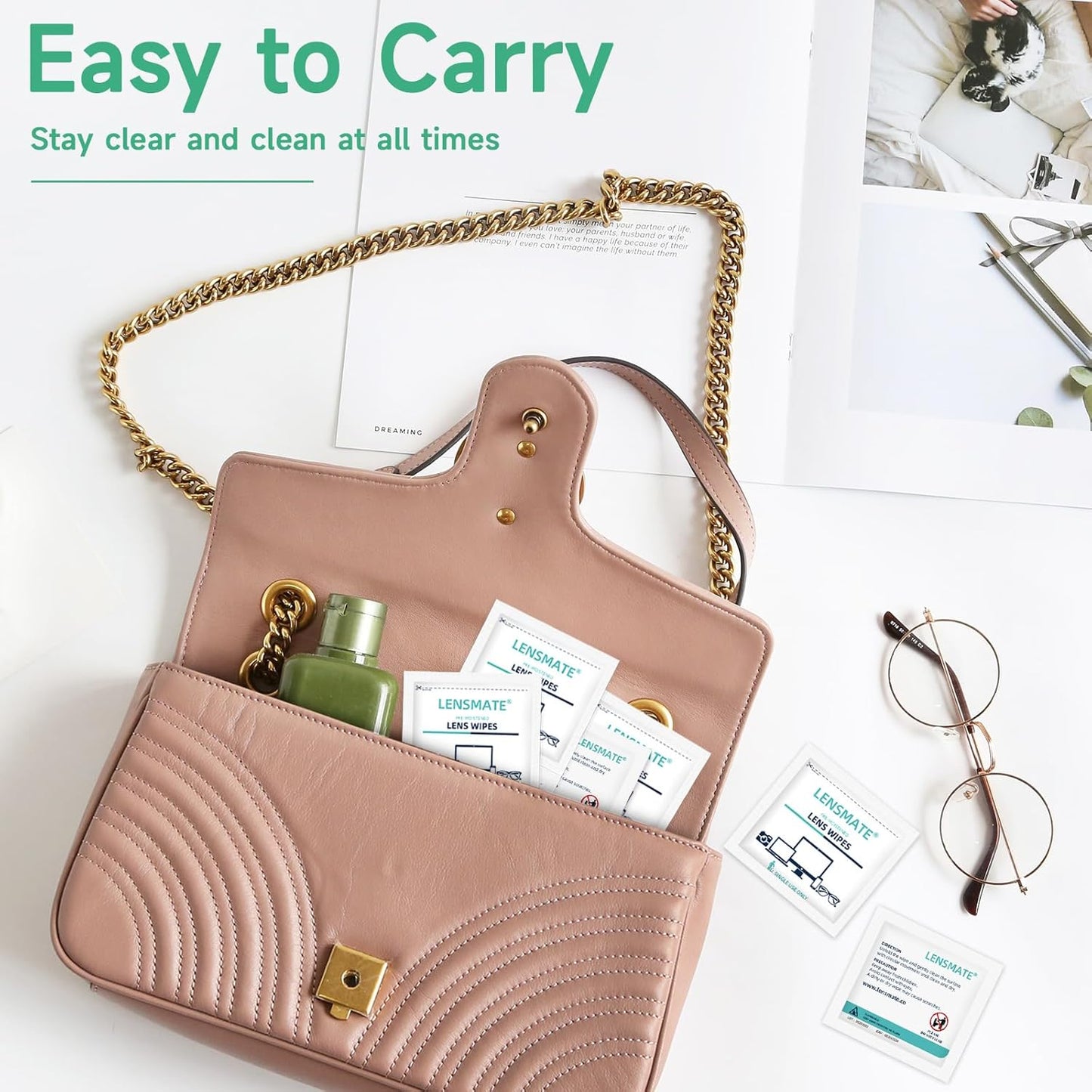 Lensmate 220 Count Lens Wipes for Eyeglasses, Pre-Moistened & Individually Wrapped Eyeglass Wipes, Lens Cleaning Wipes for Eyeglasses, Sunglasses, Goggles and Camera Lens (220Count)