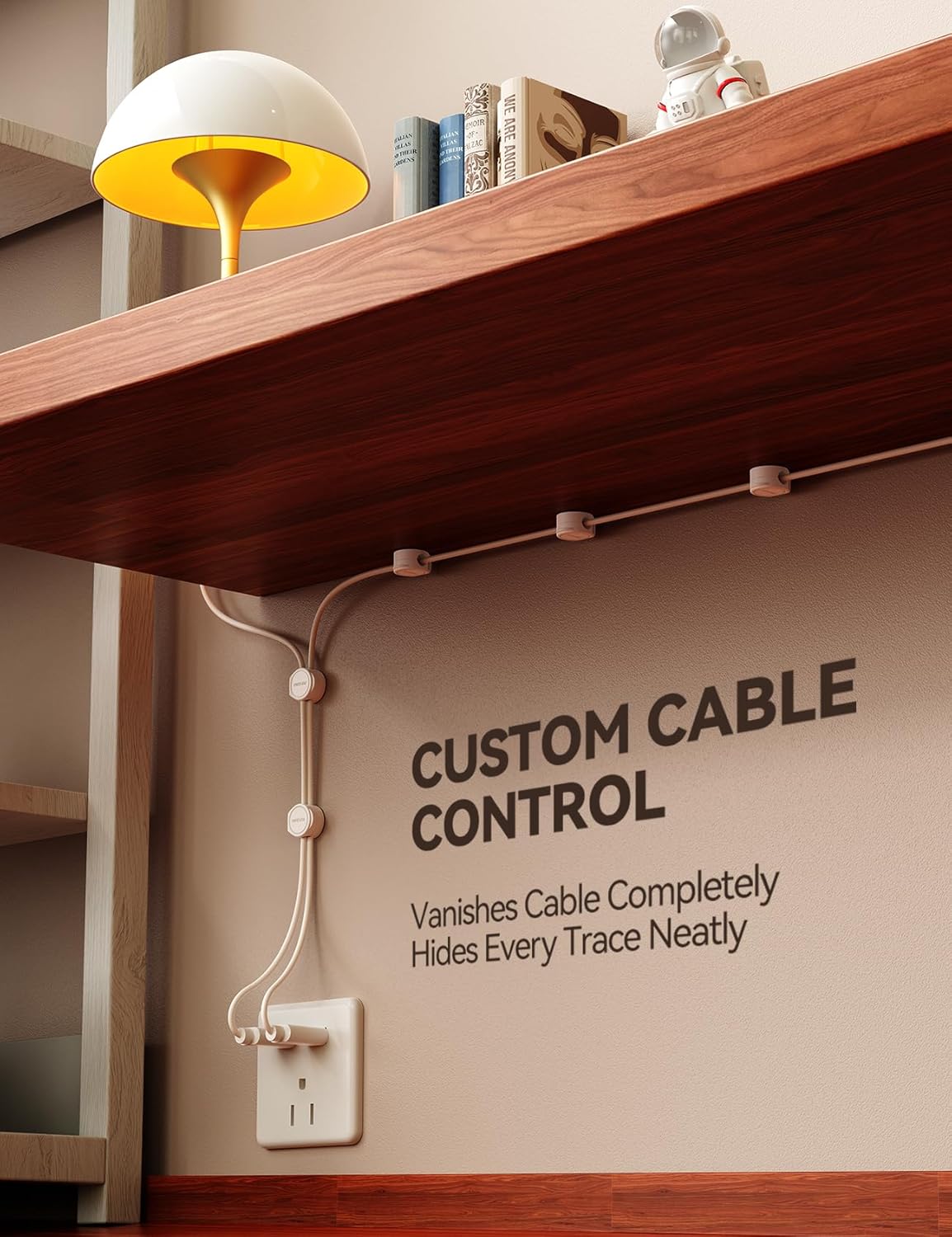 8-Pack Cord Organizer Silicone Magnetic Cable Clips [8 mm Wider Cable Accessible] Desk Wire Management, FLYLEAD Desktop Cord Holder for Nightstand, Office Workspaces Desk Organization Home Accessories