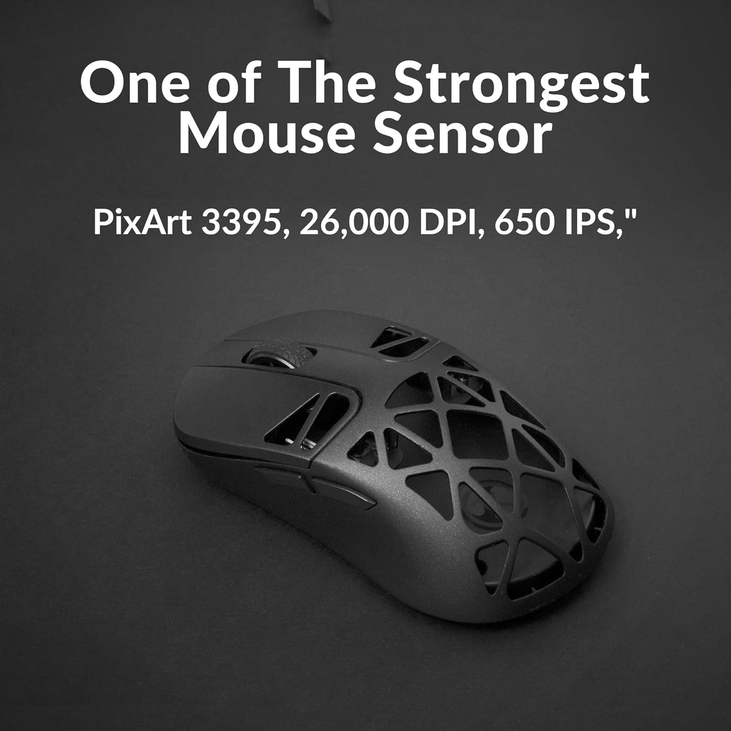 M3 Mini 4K Wireless Mouse Signature Edition 5.1/2.4 GHz/Wired Optical Mouse, Ultra-Lightweight 55g Programmable PixArt 3395 Sensor with up to 26,000 DPI/ 650 IPS for Windows Mac Linux - Black