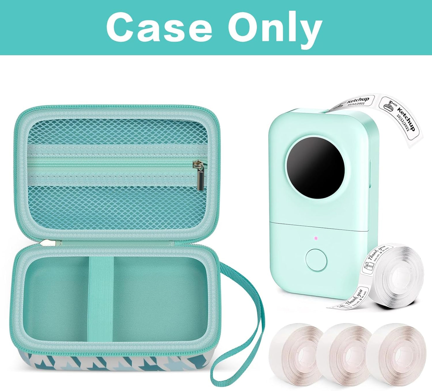 Labels Printer Case Compatible with COLORWING D30 Bluetooth Wireless Portable Labeling Printer Also for Phomemo D30 D35 for Memoking Mini Thermal Printing Sticker Storage Holder