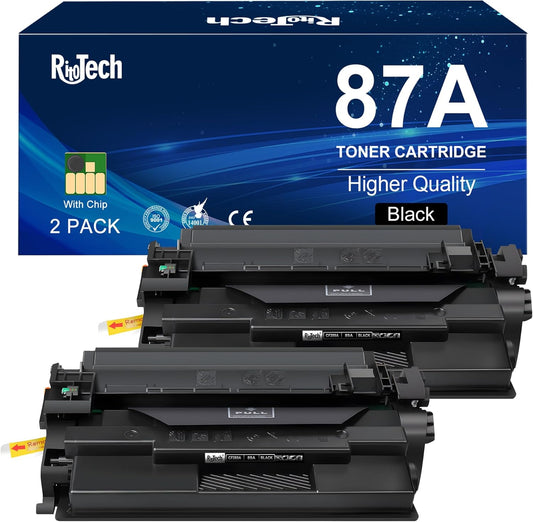 87A Black Toner Cartridges - for HP 87A CF287A for HP Laserjet Enterprise M506 M506dn M506n M506x M501n M501dn M527f M527dn M527z Printer,2 Pack (with Chip)