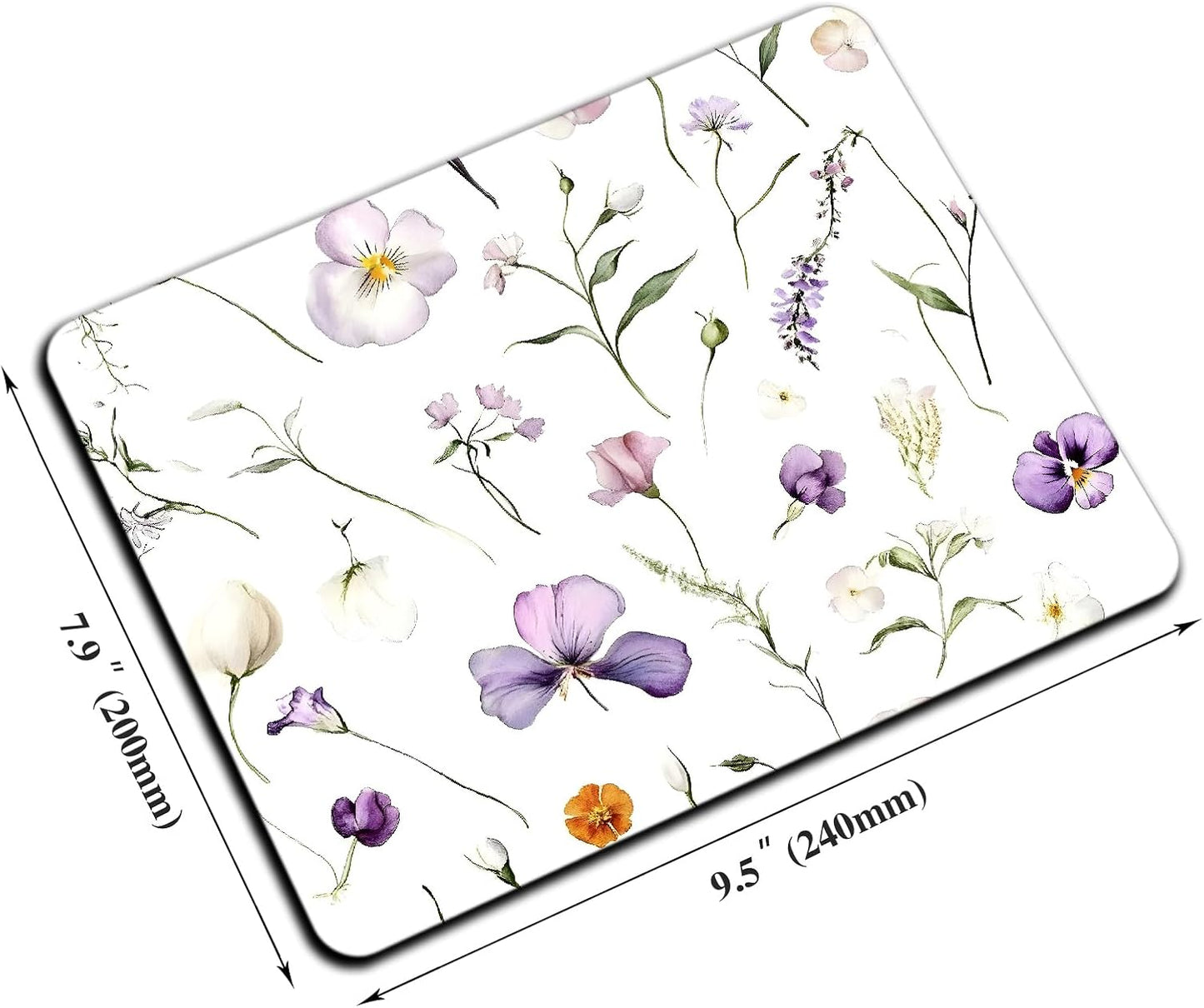 Mouse Pad, Abstract Wildflowers Flower Mouse Pads for Desk, 9.5" x 7.9" Non-Slip Rubber Base Computer Mousepad with Women, Portable Square Design for Wireless Mouse and Pad Laptop Office & Travel