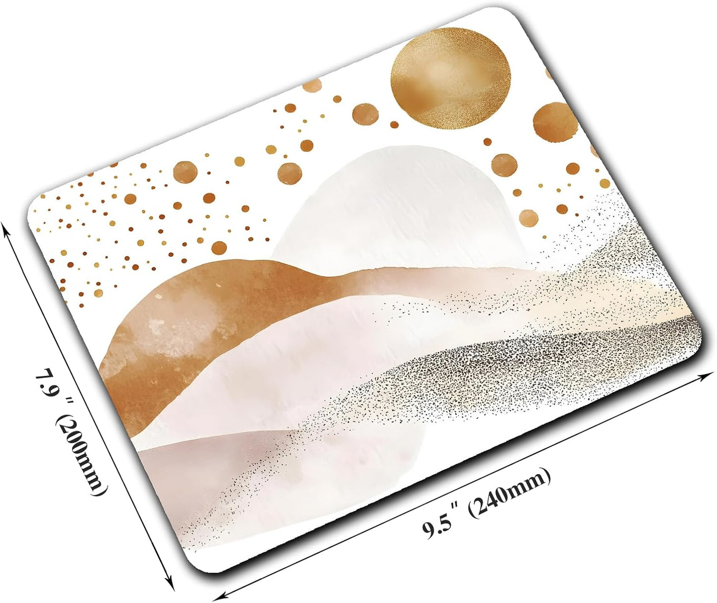 Aesthetic Mountains Boho Mouse Pads for Desk, Portable Wireless Computer Mouse pad Small Design with Women, Non-Slip Rubber Base Laptop Mousepad 9.5" x 7.9" Smooth Surface for Office & Travel