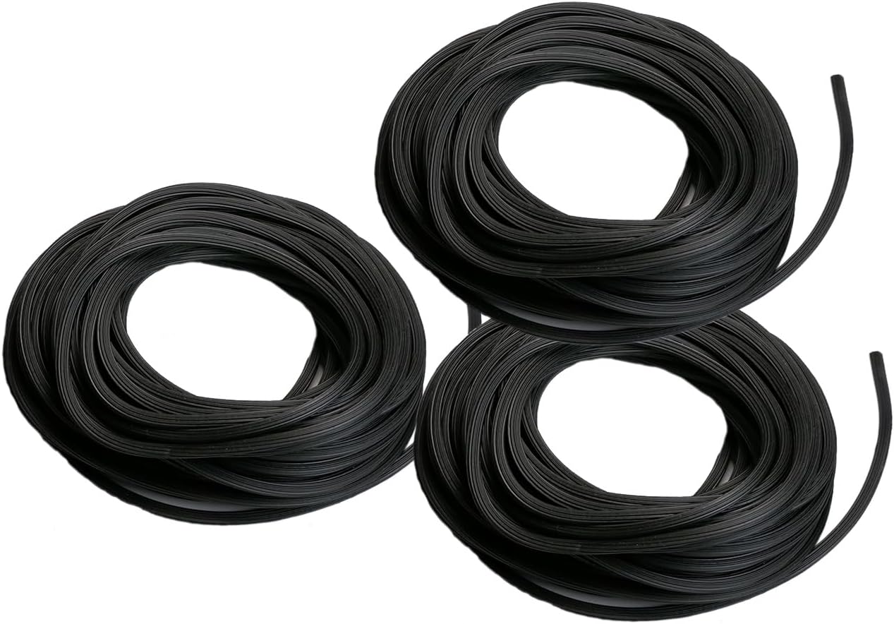Window Screen Spline, (.125" x 40ft +.14" x 40ft +.16" x 40ft) 3 Sizes in 1 Kit - Screen Retainer Spline for Window Screen Replacement, Black, Tooltriz