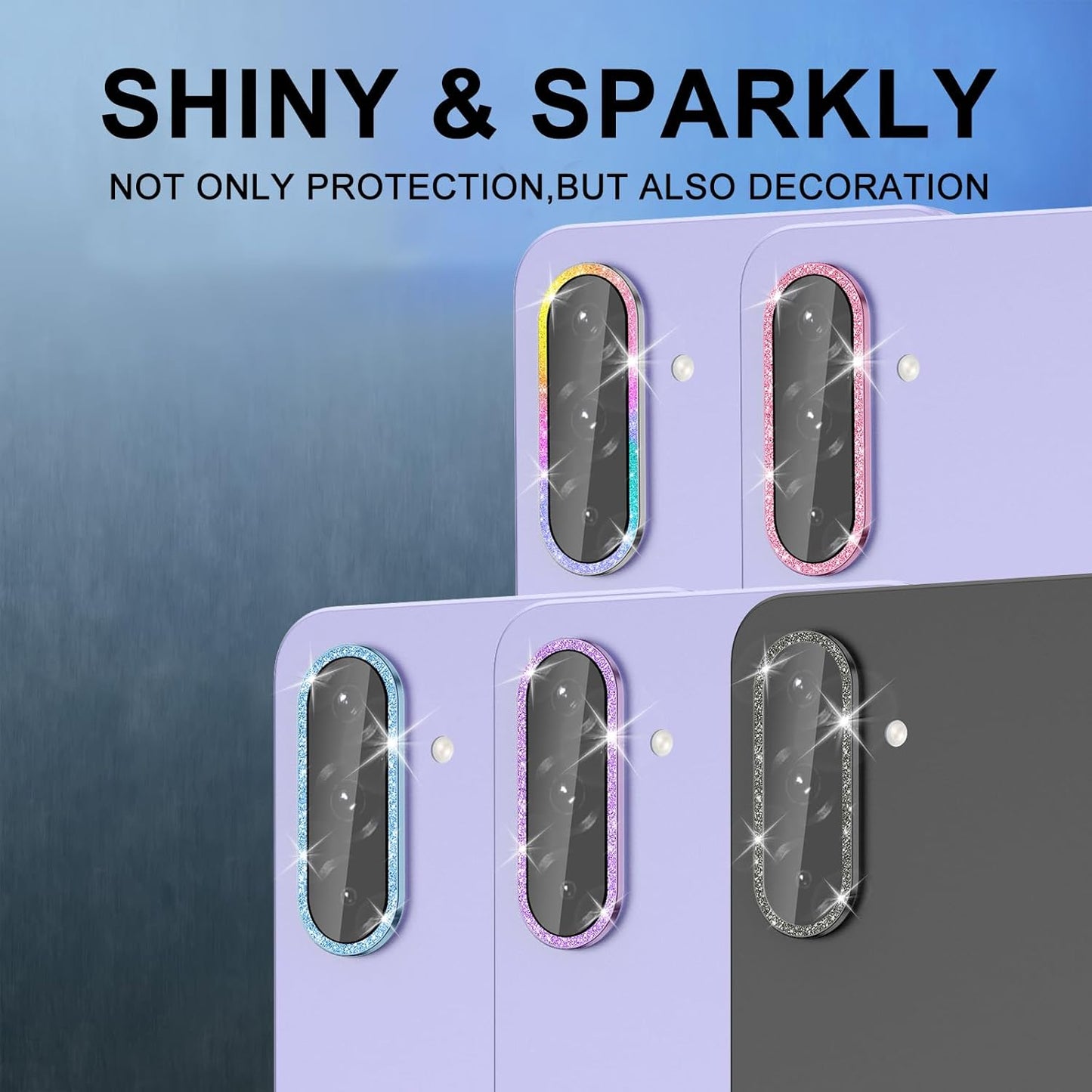 for Samsung Galaxy A26/A36/A56 Camera Lens Protector, Individual Metal Ring Tempered Glass Lens Cover, [Strong Adsorption] Scratch Resistant Ultra-Thin HD Clear Lens Cover, 1 Set-Blue